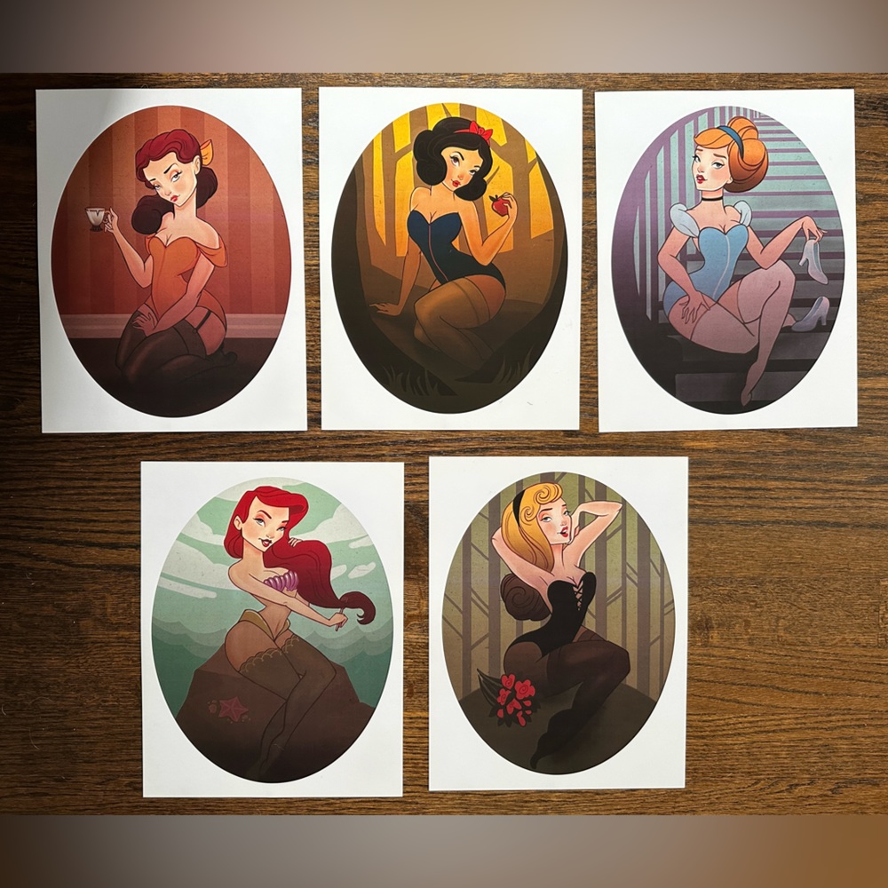 Liana Hee Disney princesses pinups 8.5 x 11 card stock